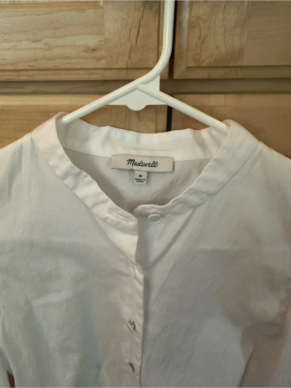 Madewell White Button-Front Poplin Blouse